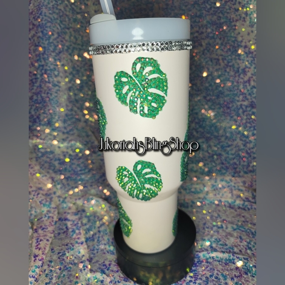 Monstera Bling Stanley Tumbler Cup 40oz - Picture 2 of 5